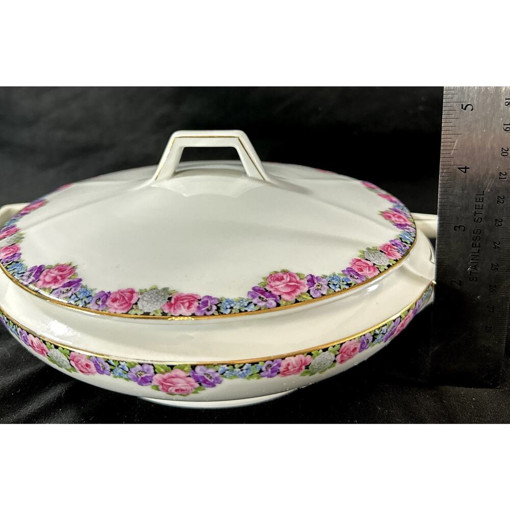 Schönwald Germany Lidded Casserole Dish Floral Vintage German Porcelain - Picture 11 of 11